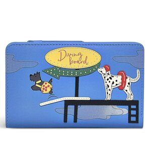 RADLEY LONDON Wallet Leather Diving Board Bifold Wallet Blue Scottie Dog Novety